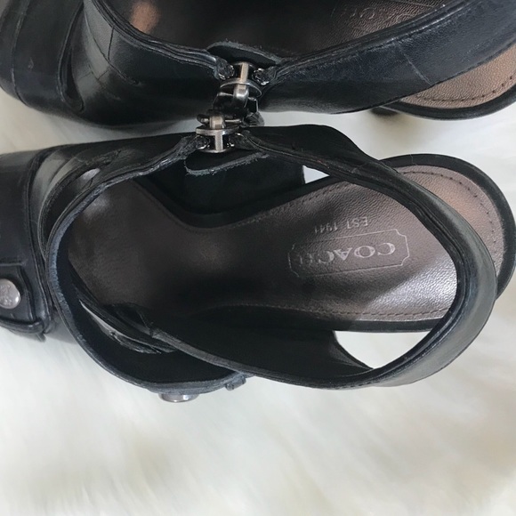 Coach Heels Open Toe Booties, 6.5 - Picture 6 of 8